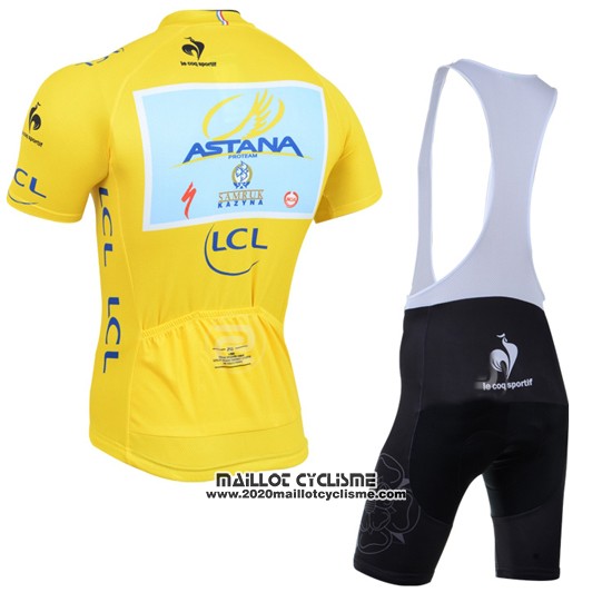 2014 Maillot Ciclismo Tour de France Lider Astana Lider Jaune Manches Courtes et Cuissard
